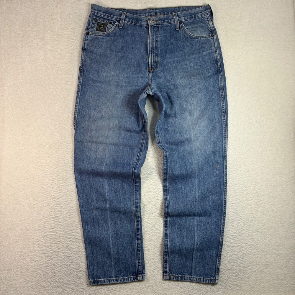 Cinch Green Label Jeans Men 38x32 Blue Faded Denim Cowboy Relaxed Workwear